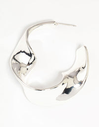 Silver Twisted Hoop Large Earrings - link has visual effect only