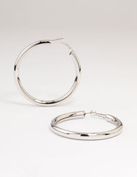 Silver Tube Hoop Earrings - link has visual effect only