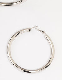 Silver Tube Hoop Earrings - link has visual effect only