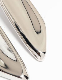 Silver Large Curved Drop Earrings - link has visual effect only