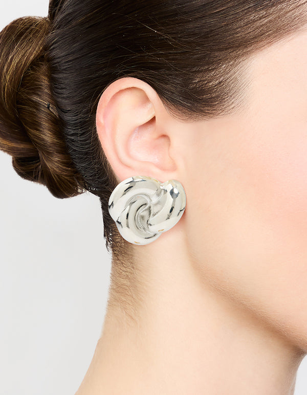 Silver Knotted Stud Earrings