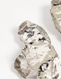Silver Hammered Statement Petal Stud Earrings - link has visual effect only