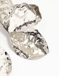 Silver Hammered Statement Petal Stud Earrings - link has visual effect only