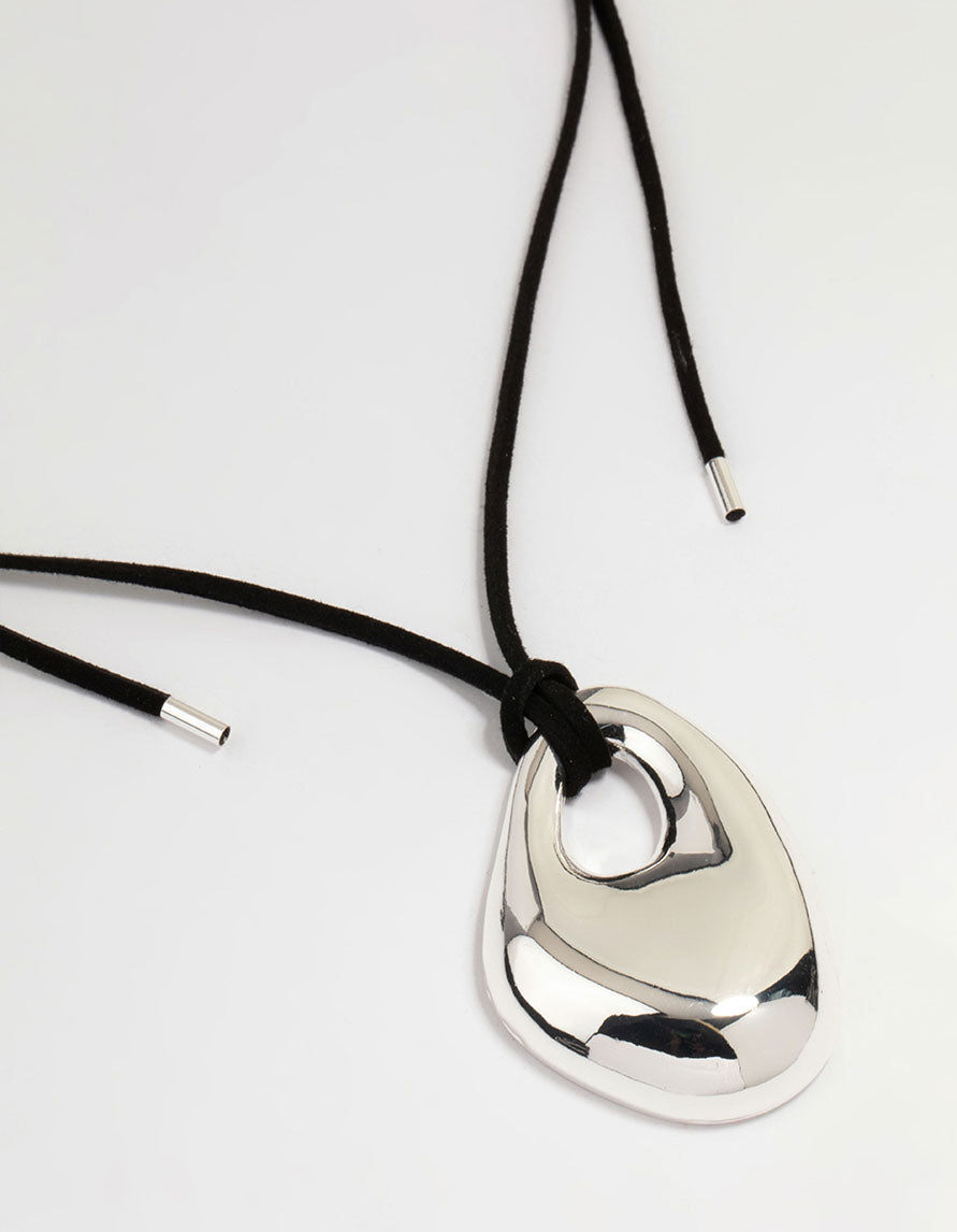 Silver Cord Pendant Necklace