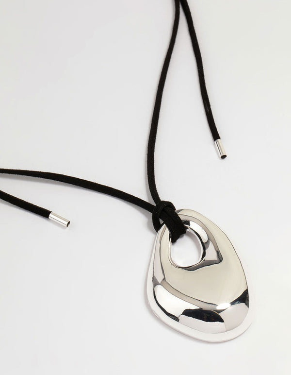 Silver Cord Pendant Necklace