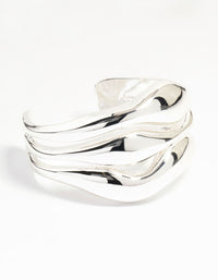 Silver Wave Triple Row Wrist Cuff - link has visual effect only
