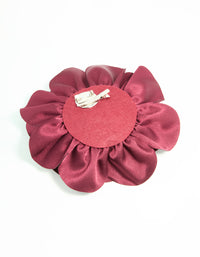 Burgundy Fabric Flower Corsage Extra Large Brooch - link has visual effect only