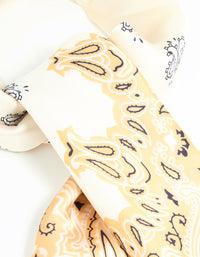 White Fabric Western Print Scarf - link has visual effect only