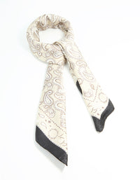 Black & White Fabric Paisley Print Scarf - link has visual effect only