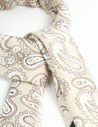 Black & White Fabric Paisley Print Scarf - link has visual effect only