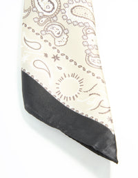 Black & White Fabric Paisley Print Scarf - link has visual effect only