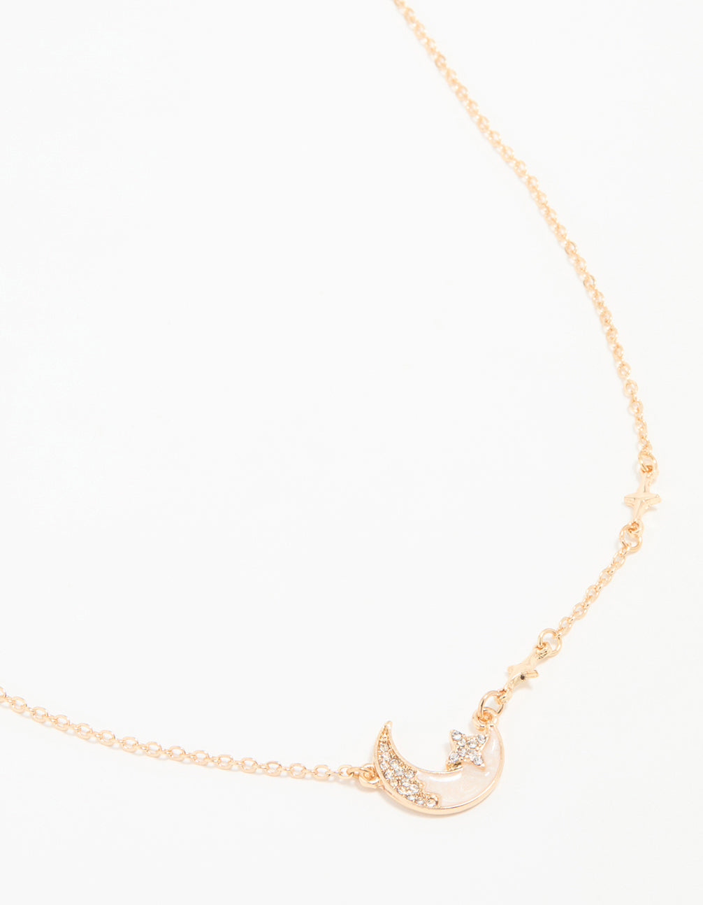 Gold Celestial Moon Pendant Necklace