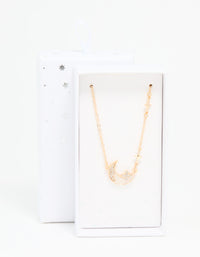 Gold Celestial Moon Pendant Necklace - link has visual effect only