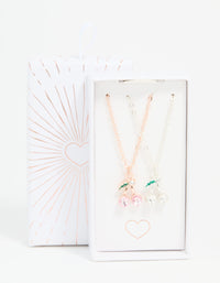 Mixed Metal Cherry Diamante Pendant Necklaces 2-Pack - link has visual effect only