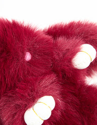 Red Fluffy Fabric Small Bunny Keychain - link has visual effect only