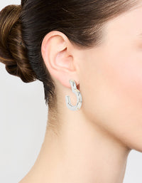 Silver Heart Thread Through Hoop Earrings - link has visual effect only