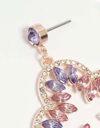 Rose Gold Diamante Flower Drop Earrings - link has visual effect only