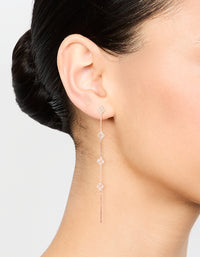 Rose Gold Dainty Flower Drop Earrings - link has visual effect only