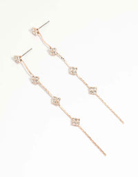 Rose Gold Dainty Flower Drop Earrings - link has visual effect only