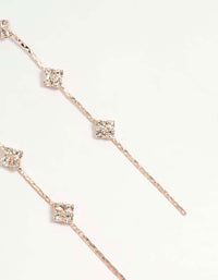 Rose Gold Dainty Flower Drop Earrings - link has visual effect only