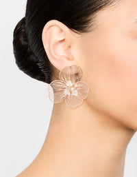 Rose Gold Statement Flower Stud Earrings - link has visual effect only