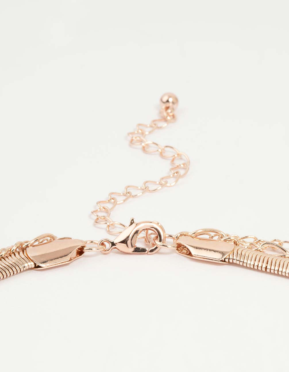 Rose Gold Figaro Heart Locket Layered Necklace
