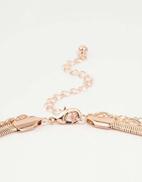 Rose Gold Figaro Heart Locket Layered Necklace - link has visual effect only