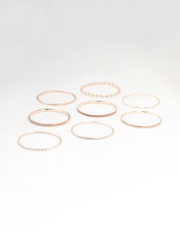 Rose Gold Textured Bangles 8-Pack - link has visual effect only