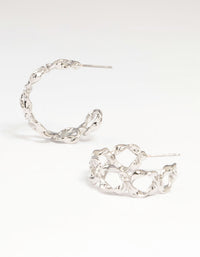 Silver Circle Twist Hoop Earrings - link has visual effect only
