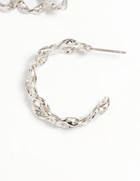 Silver Circle Twist Hoop Earrings - link has visual effect only