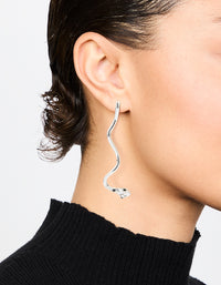 Silver Squiggle Snake Drop Earrings - link has visual effect only