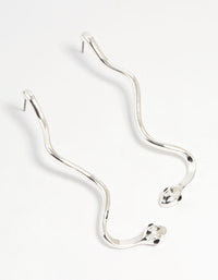 Silver Squiggle Snake Drop Earrings - link has visual effect only