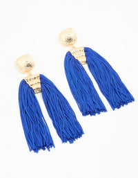 Gold Large Tassel Drop Earrings - link has visual effect only