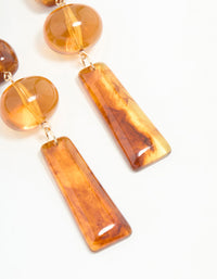 Gold Orange Stone Ornate Drop Earrings - link has visual effect only