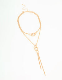 Gold Circle Layered Necklace - link has visual effect only