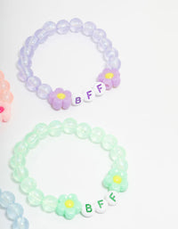Kids Pastel Beaded  Best Friends Flower Bracelets 5-Pack - link has visual effect only