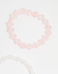 Kids Gold Pearl Beaded Tassel Bracelets 4-Pack - link has visual effect only