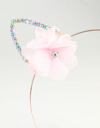Kids Rose Gold Flower Cat Ear Headband - link has visual effect only