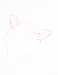 Kids Rose Gold Flower Cat Ear Headband - link has visual effect only