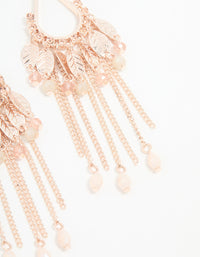Rose Gold Flower Tassel Drop Earrings - link has visual effect only