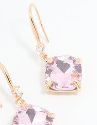 Rose Gold Pink Stone Drop Earrings - link has visual effect only