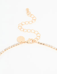 Rose Gold Diamante Necklace & Earrings Set - link has visual effect only