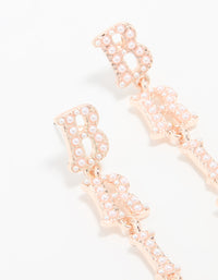 Rose Gold Bride Drop Earrings - link has visual effect only