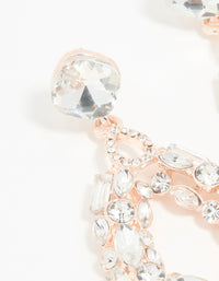 Rose Gold Diamante Hollow Oval Drop Earrings - link has visual effect only