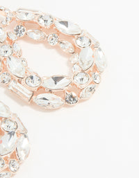 Rose Gold Diamante Hollow Oval Drop Earrings - link has visual effect only