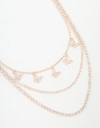 Rose Gold Butterfly Layered Necklace - link has visual effect only