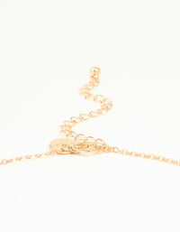 Gold Cubic Zirconia Flower Coin Pendant Necklace - link has visual effect only