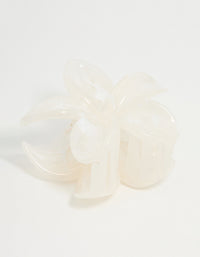 White Marble Frangipani Hair Claw Clip - link has visual effect only