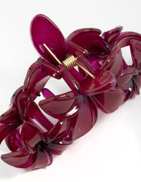 Burgundy Frangipani Flowers Hair Claw Clip - link has visual effect only