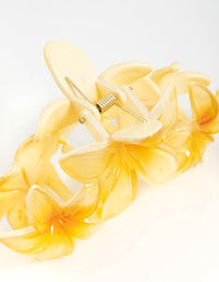 Yellow Frangipani Flowers Hair Claw Clip - link has visual effect only
